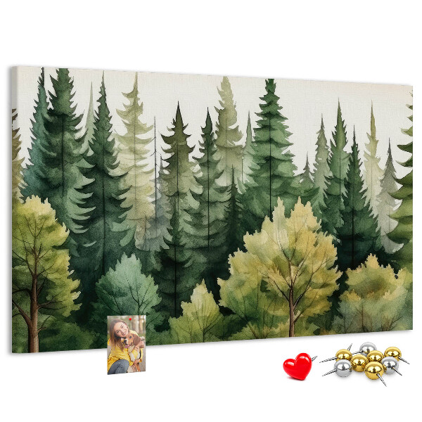 Cork board Forest landscape