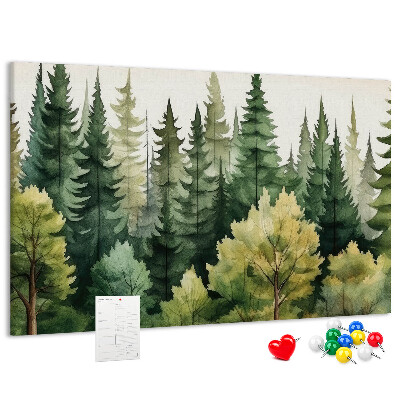 Cork board Forest landscape