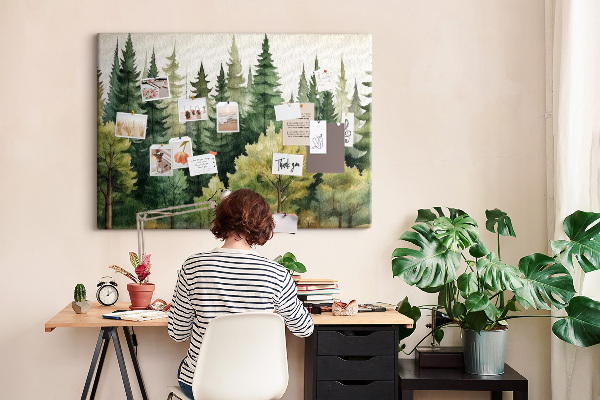 Cork board Forest landscape