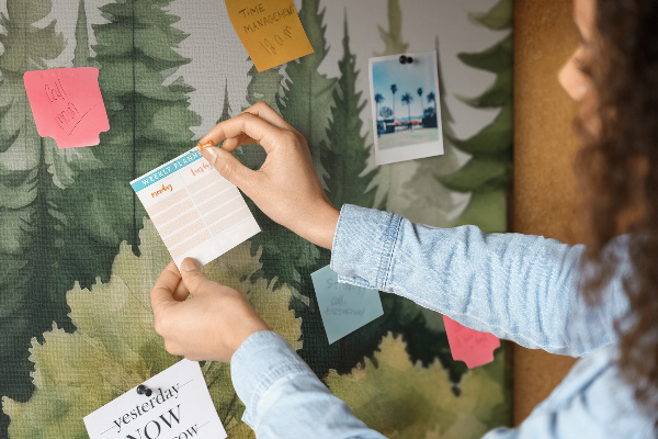 Cork board Forest landscape