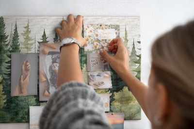 Cork board Forest landscape