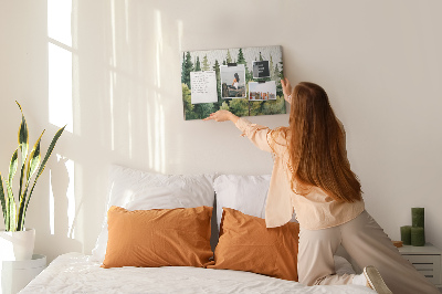 Cork board Forest landscape