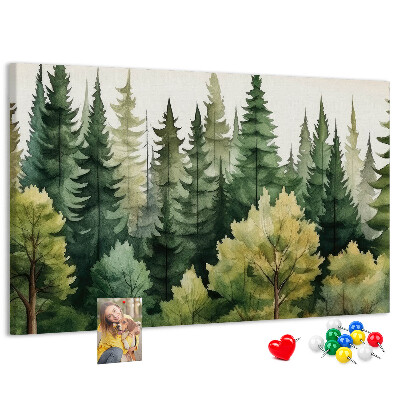 Cork board Forest landscape
