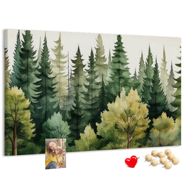 Cork board Forest landscape