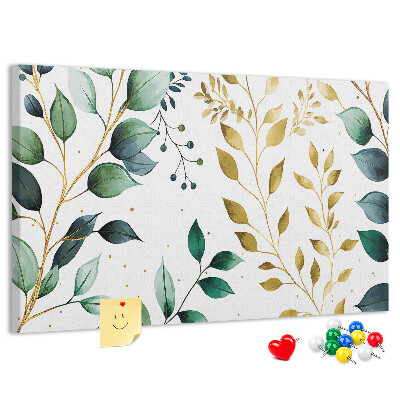 Cork display board Plants leaves pattern