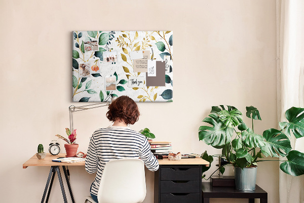 Cork display board Plants leaves pattern