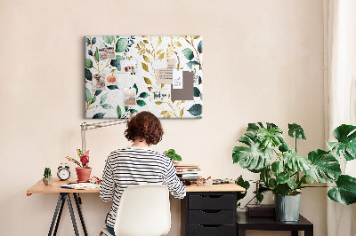 Cork display board Plants leaves pattern
