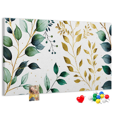 Cork display board Plants leaves pattern