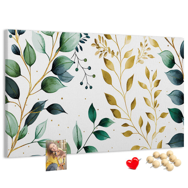 Cork display board Plants leaves pattern