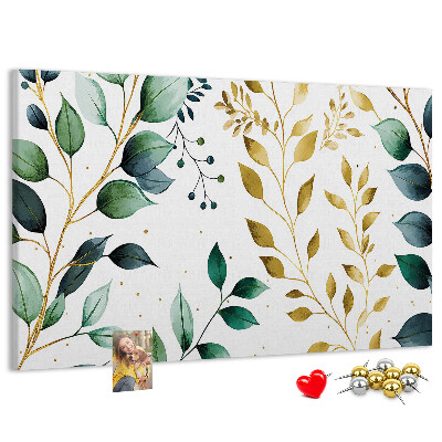 Cork display board Plants leaves pattern