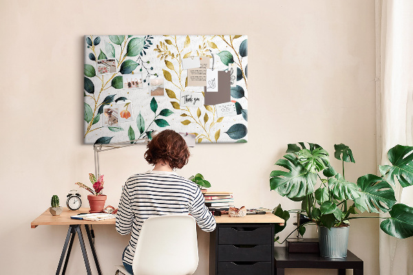 Cork display board Plants leaves pattern