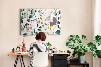 Cork display board Plants leaves pattern