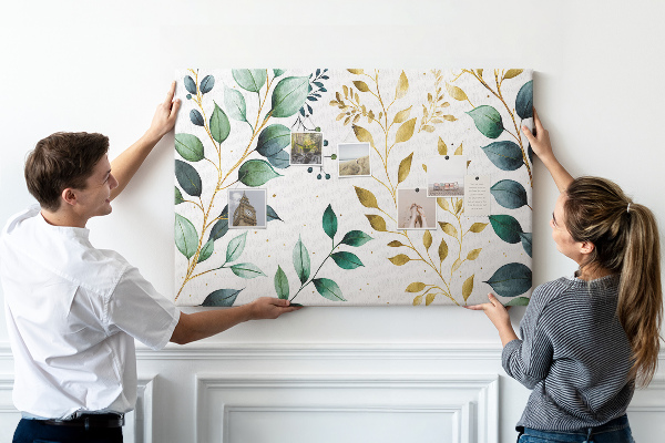 Cork display board Plants leaves pattern