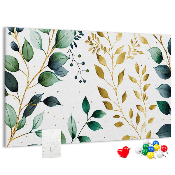 Cork display board Plants leaves pattern
