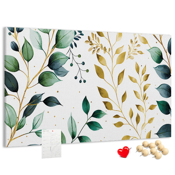 Cork display board Plants leaves pattern