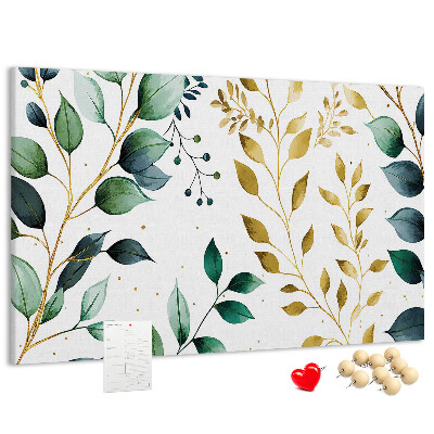 Cork display board Plants leaves pattern