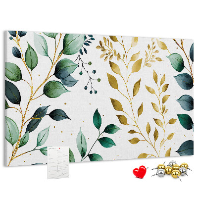 Cork display board Plants leaves pattern