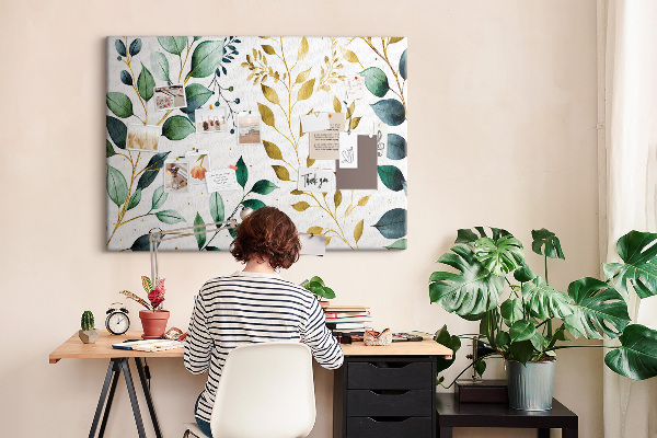Cork display board Plants leaves pattern