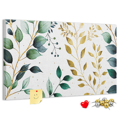 Cork display board Plants leaves pattern