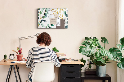 Cork display board Plants leaves pattern