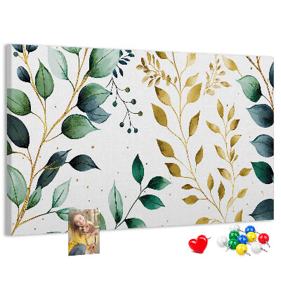 Cork display board Plants leaves pattern