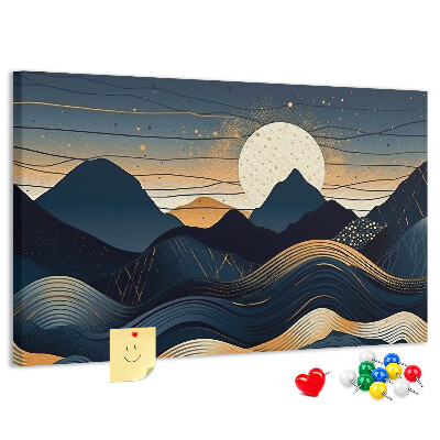 Cork memo board Sunset landscape