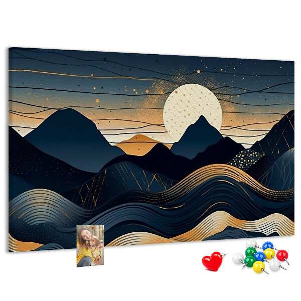 Cork memo board Sunset landscape