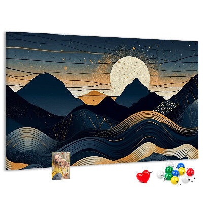 Cork memo board Sunset landscape