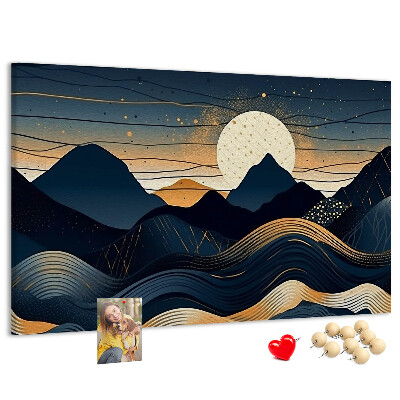 Cork memo board Sunset landscape