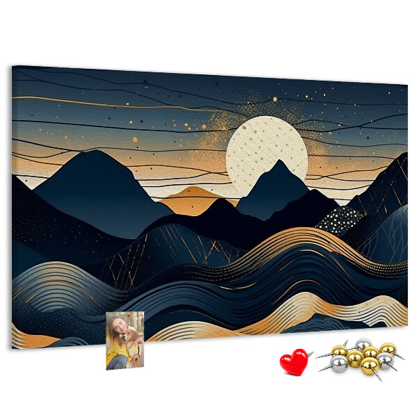 Cork memo board Sunset landscape