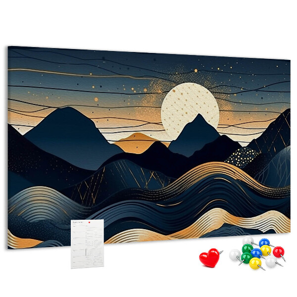 Cork memo board Sunset landscape