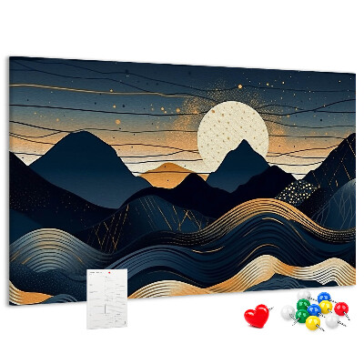 Cork memo board Sunset landscape