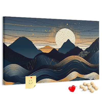 Cork memo board Sunset landscape