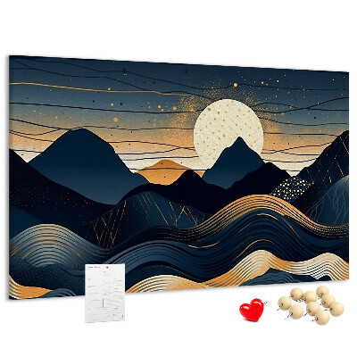 Cork memo board Sunset landscape