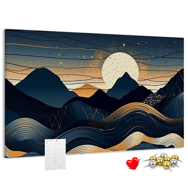 Cork memo board Sunset landscape