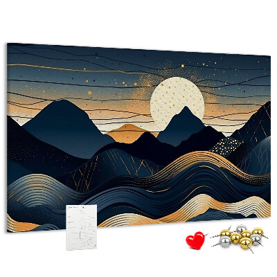 Cork memo board Sunset landscape