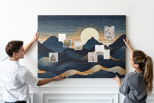 Cork memo board Sunset landscape