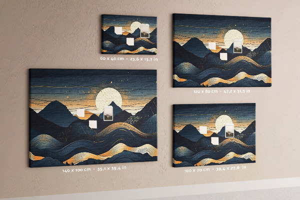 Cork memo board Sunset landscape
