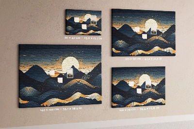 Cork memo board Sunset landscape