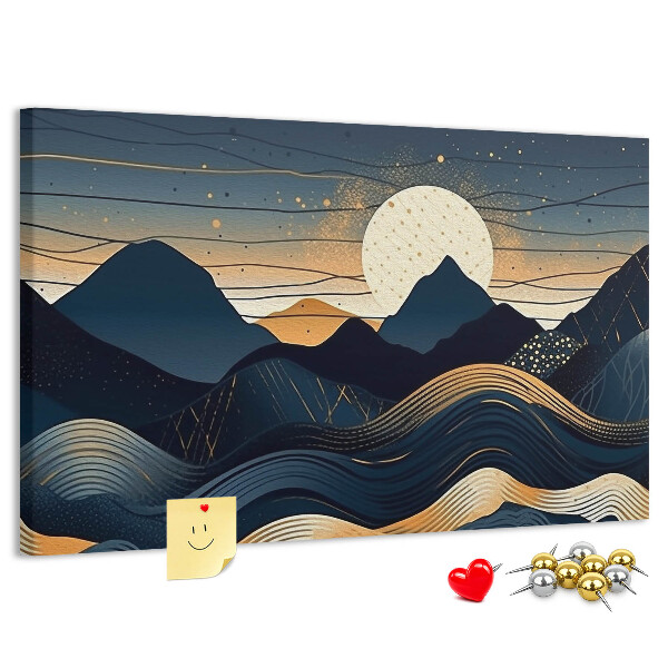 Cork memo board Sunset landscape