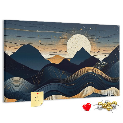 Cork memo board Sunset landscape