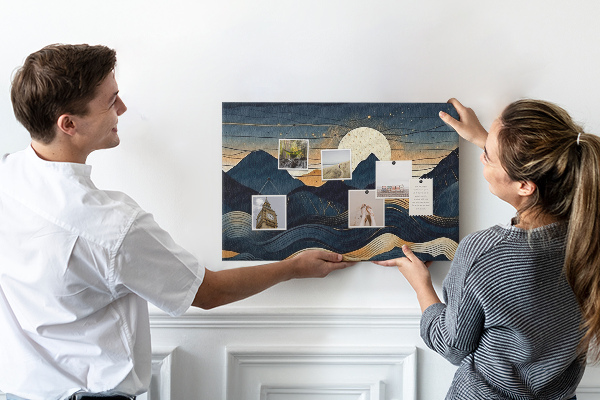 Cork memo board Sunset landscape