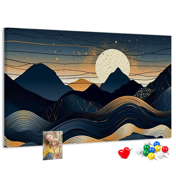 Cork memo board Sunset landscape