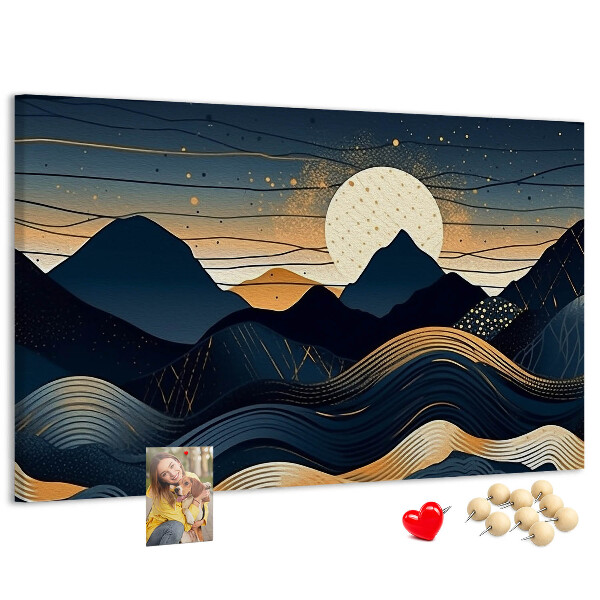 Cork memo board Sunset landscape