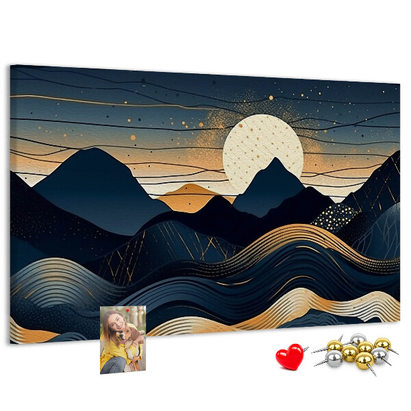 Cork memo board Sunset landscape