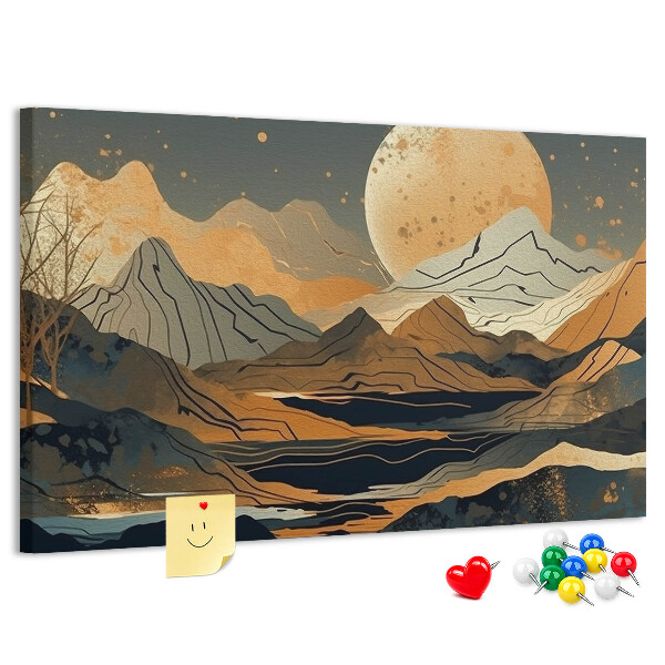 with an abstract landscape design