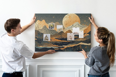 Cork board Abstract landscape
