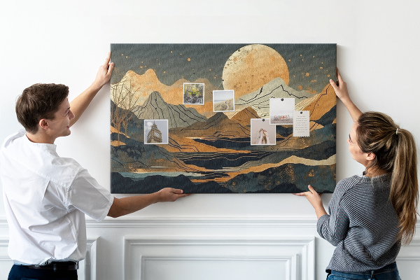 Cork board Abstract landscape