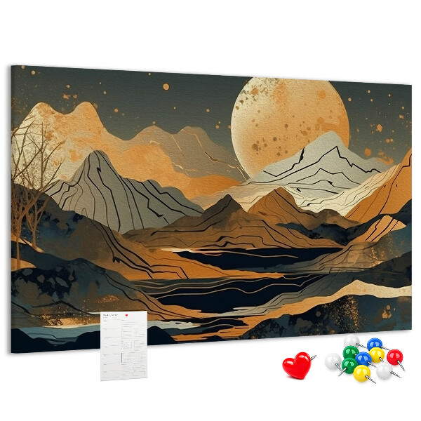 Cork board Abstract landscape