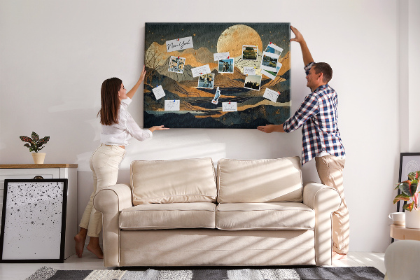Cork board Abstract landscape